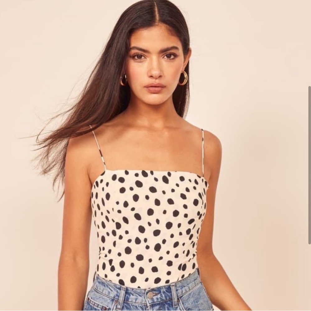 NWT Reformation Meyer Top in Ink Dot